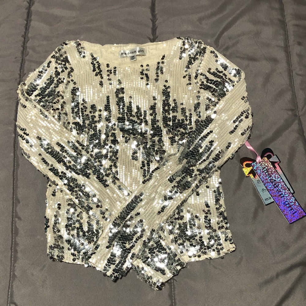Sequin Silver Madden Girl Blouse